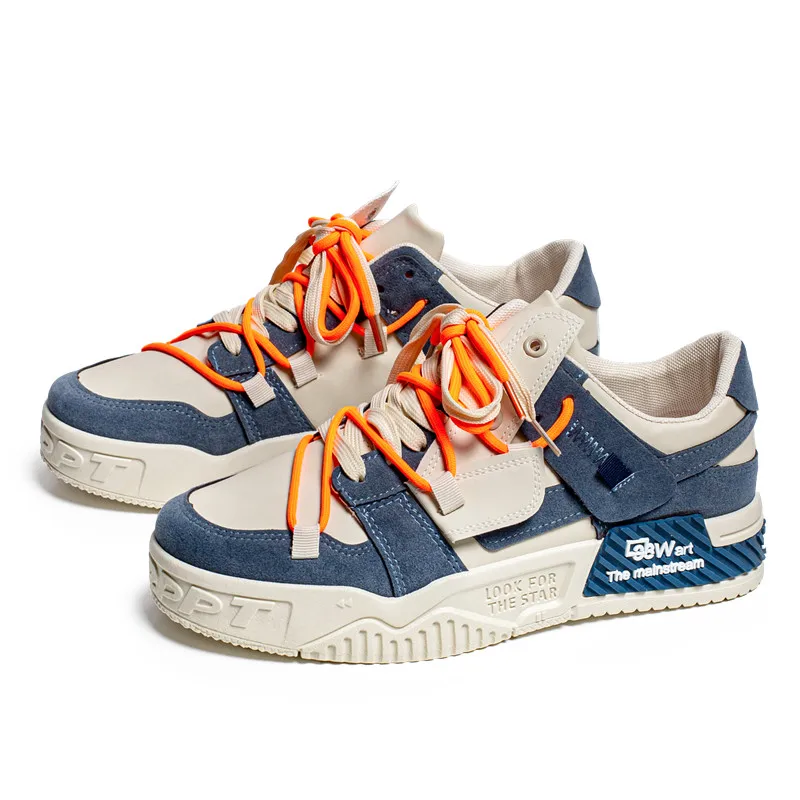 Spring 2023 Blue Platform Men's Sneakers Fashion Outdoor Trainers Men Comfortable Skateboard Shoes Sneakers for Men Basket Homme