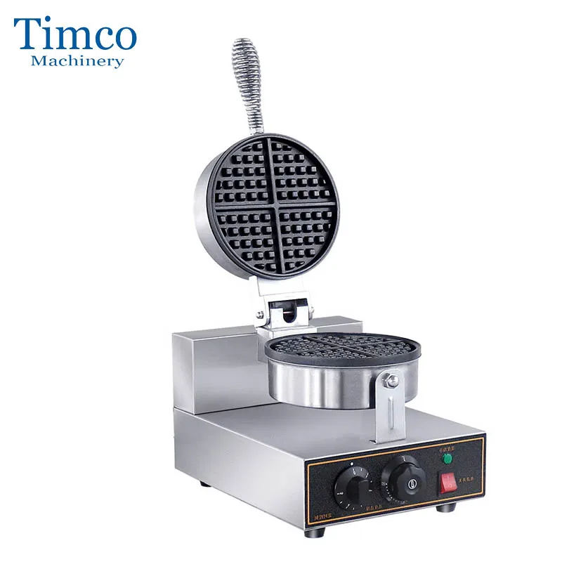 TIMCO Commercial Waffle Maker Round 4PCS 185mm 220V 110V Electric Non stick Waffle Machine