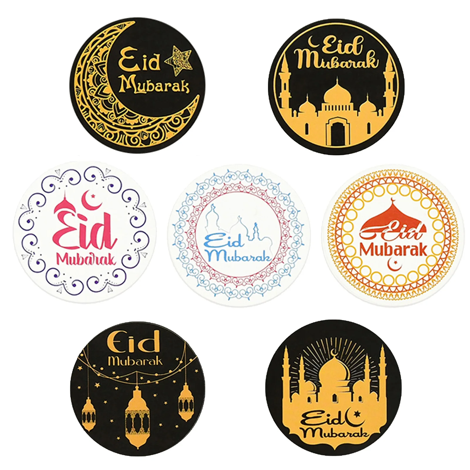 

120pcs Ramadan EID Mubarak Decorations Paper Sticker Gift Lable Seal Sticker Islamic Muslim Eid Decoration Supplies