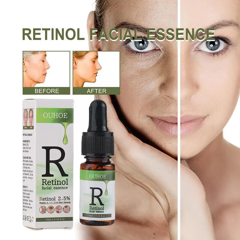 

10ml Retinol Serum Anti Wrinkle Anti Aging Fade Dark Facial C Spots Vitamin Whiten Serum Face Skin Care Product Essence Ski B6J2
