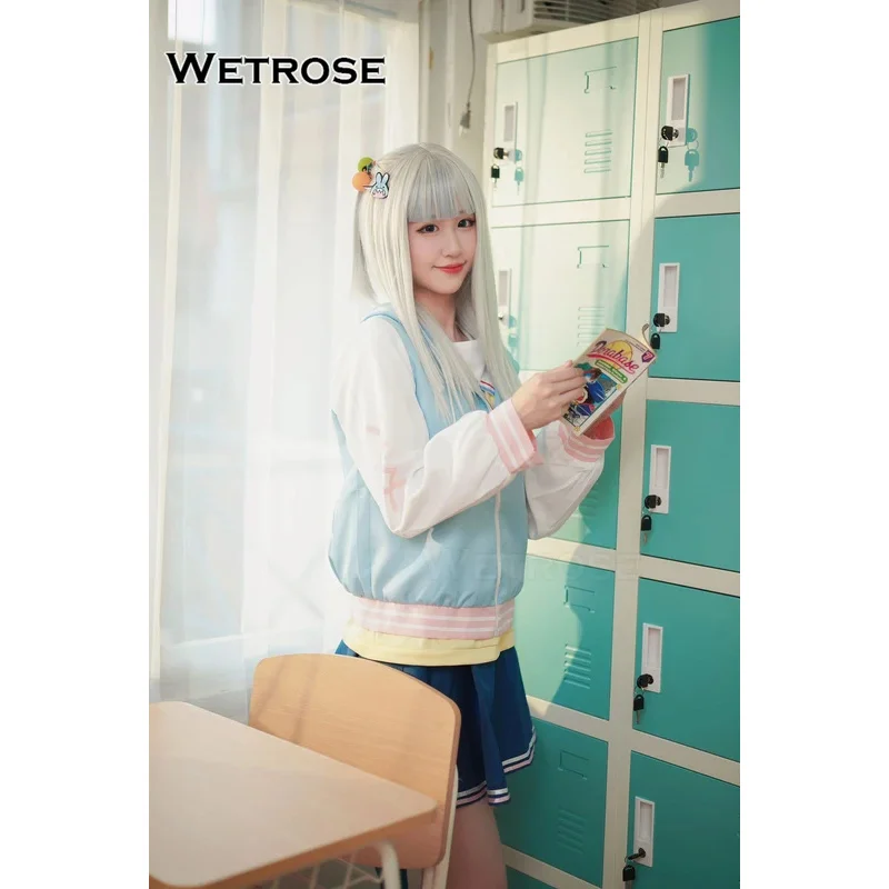 【Wetrose】Gawr Gura JK Косплей Костюм Shark101 Новый наряд Hololive Vtuber Holo AND Школьная форма
