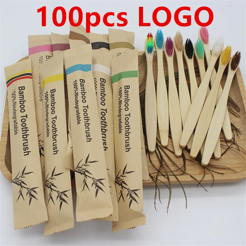 Customisable Hard Bristle Bamboo Toothbrush Eco Friendly Wood Tooth Brushes Traveling Teeth Care Tools for Adults