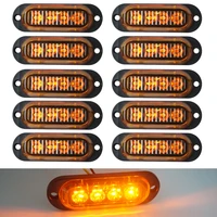 10pcs 12v 24v led side marker lights warning tail light auto car external lights trailer truck lorry yellow orange white red