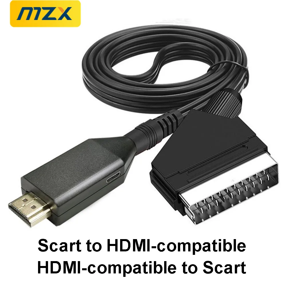 Фото Совместимый с Scart в HDMI и HDMI-совместимый конвертер кабеля Scart Адаптер 1080P Видео Аудио AUF HDTV ПК DVD Игровые аксессуары №1
