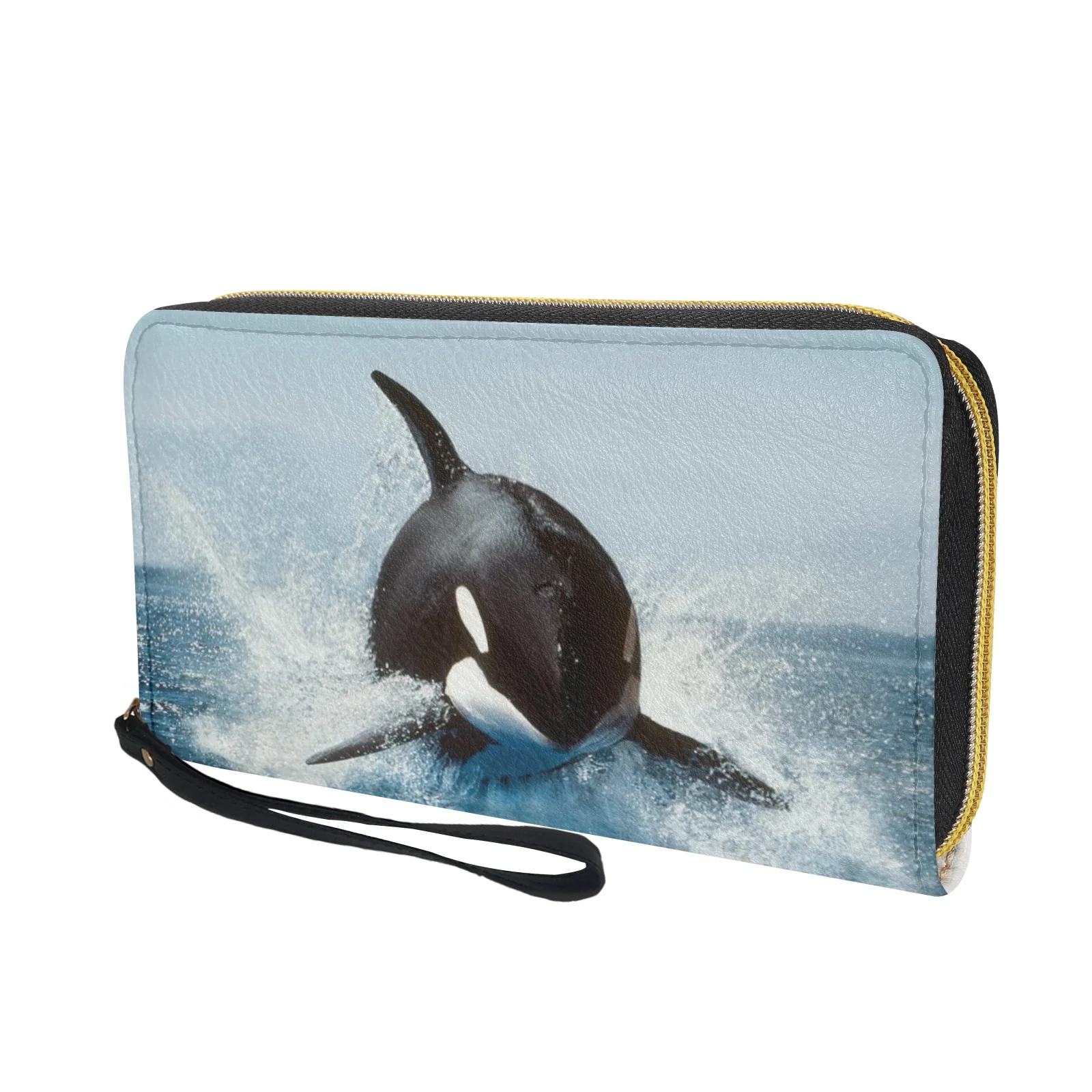 Belidome Women Clutch Zip Around Orca Wallet With Coin Pocket Credit Card Holder Purse Long PU Leather Cash Bags With Wristlet