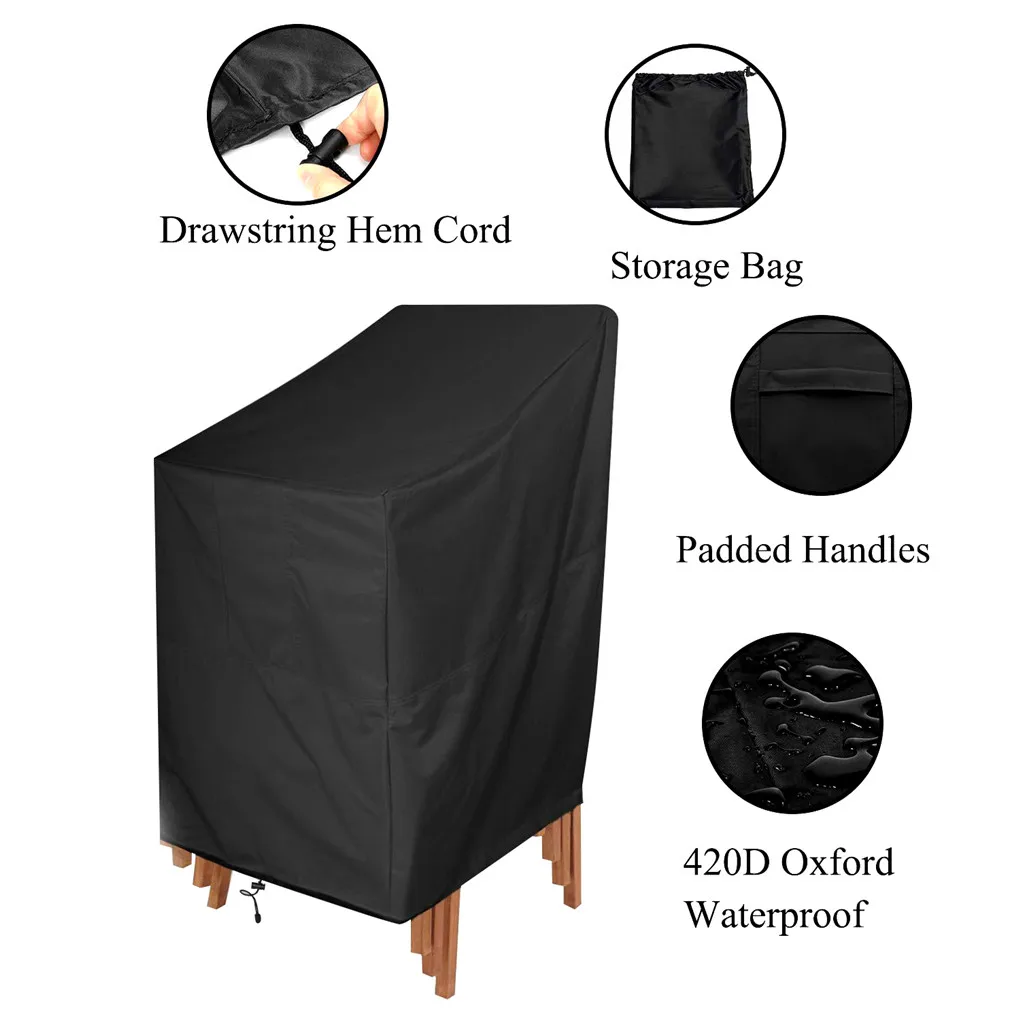 

Chair Cover Folding Waterproof Fashion Detachable Breathable Dustproof Patio Covers Accessories with Storage Bag