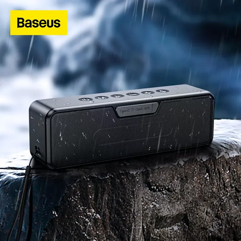 

Baseus Bluetooth Speaker Outdoor IPX6 Waterproof Portable Wireless Speaker Dual-Driver Excellent Bass Quality Support 3 EQ Modes