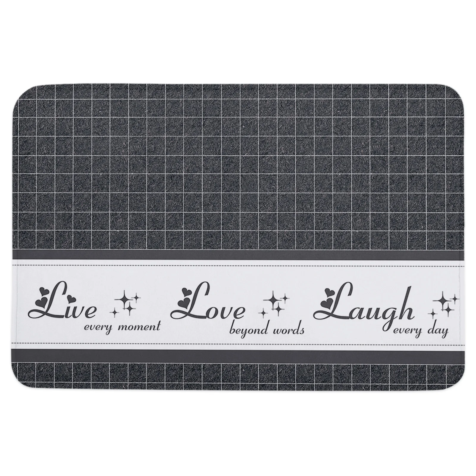 

Grid Gray Text Wall Welcome Mat Grounding Mat Rug for Kitchen Floor Rug Bath Mat Bedroom Door Mat