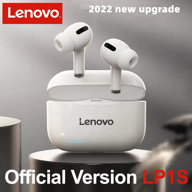 Lenovo New LP1s TWS Earphone Bluetooth 5.0 Earphone Wireless Headphone Waterproof Sport Headset Noise Reduction Earbuds with Mic