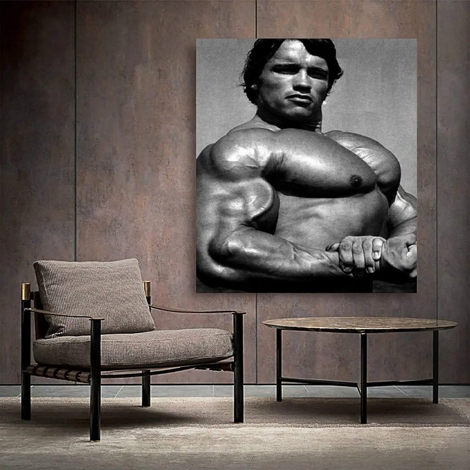 Постер Бодибилдинг Шварценеггер плакат декоративной живописи картины на холсте