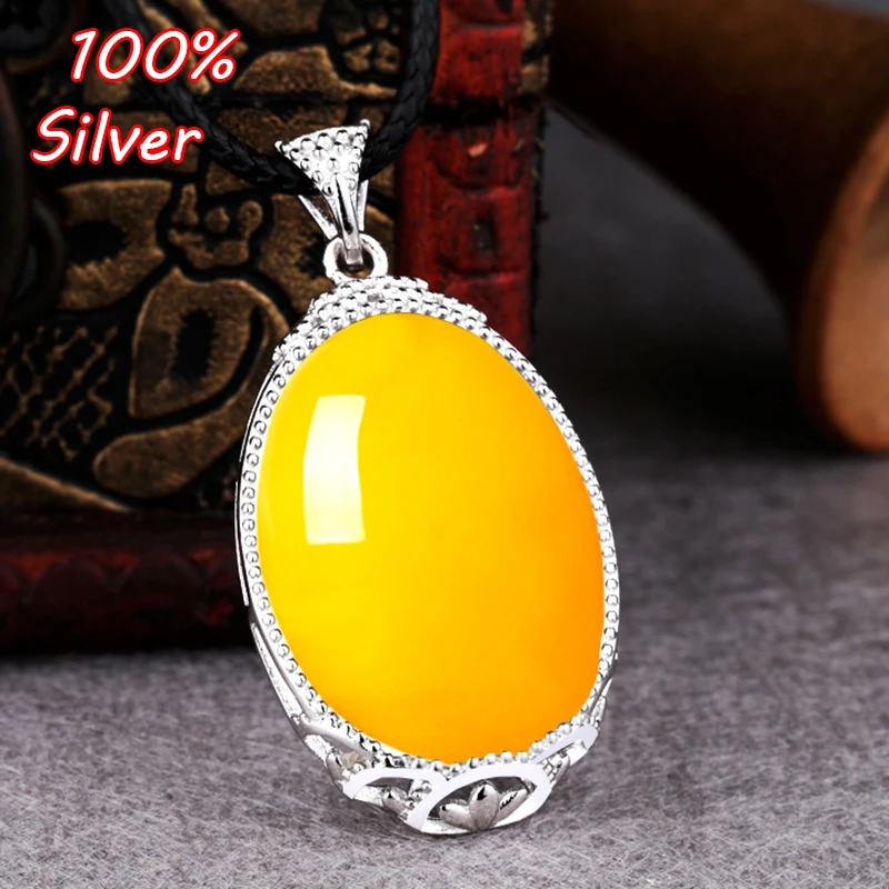 

17*23MM 100% 925 Sterling-Silver Color Female style pendant air - holder diy inlaid with wax for amber.