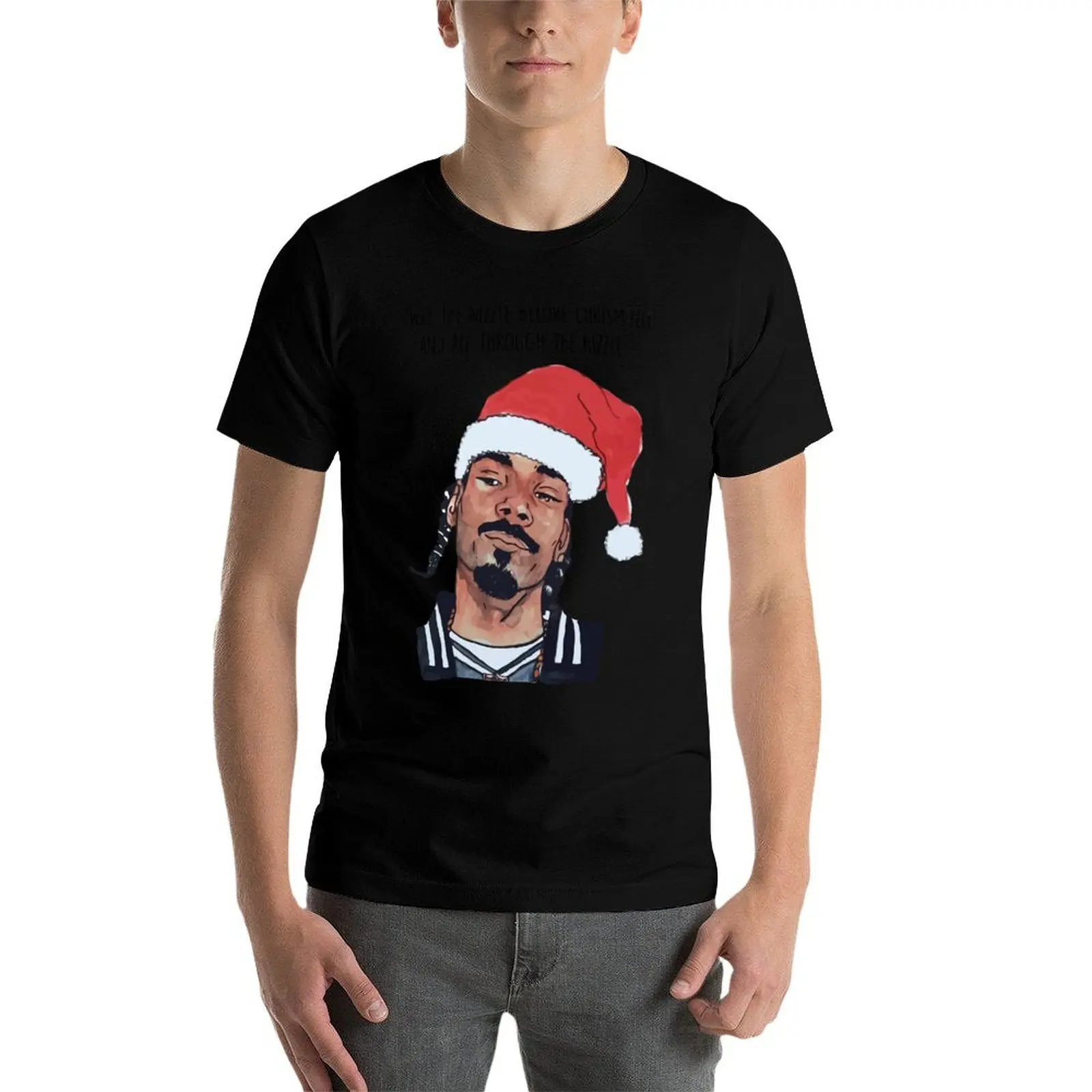 Фото Футболка Twas the Nizzle before Chrismizzle All Through the Hizzle, комфортная эластичная футболка №3