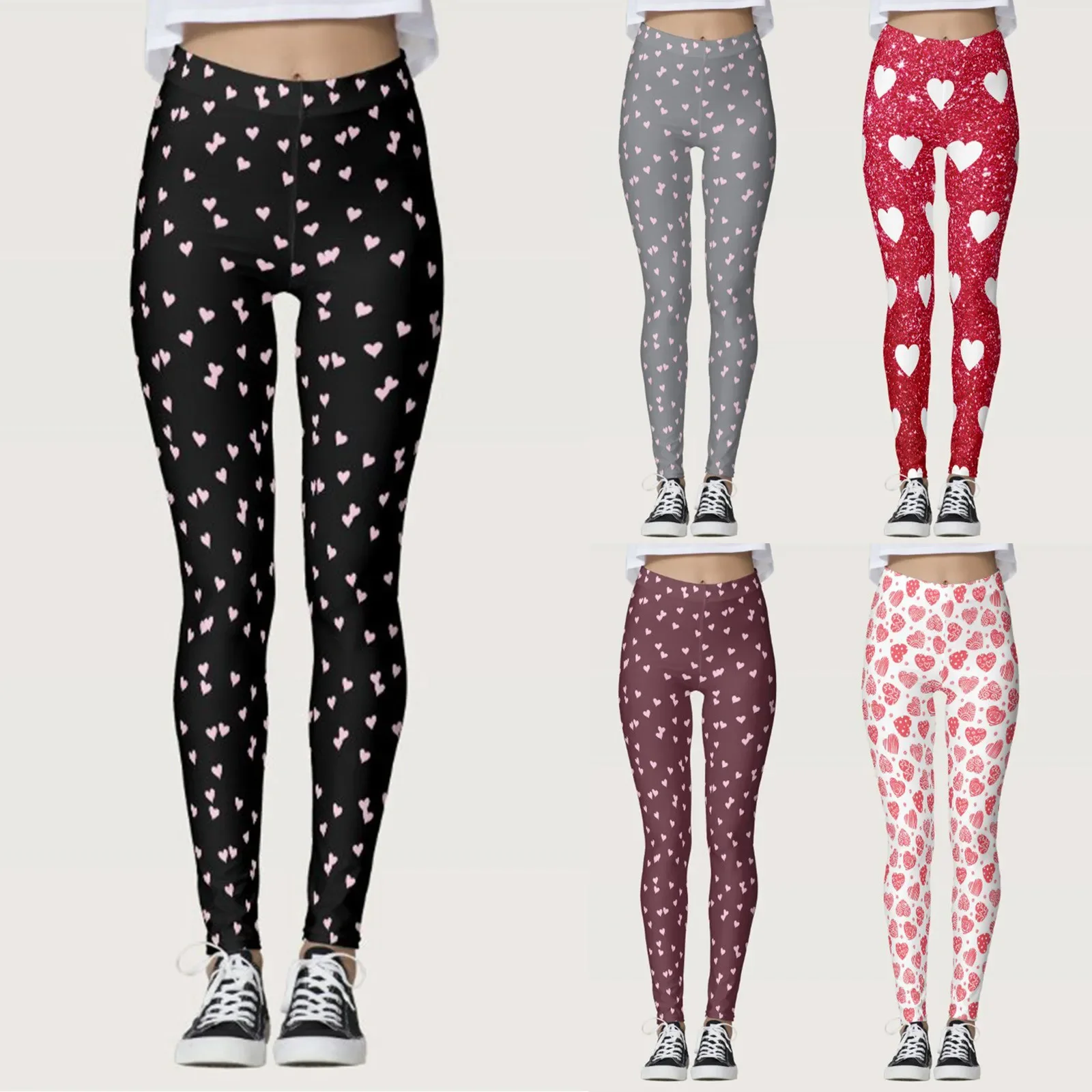 

Женские штаны с принтом на День святого Валентина, леггинсы для бега, пилатеса