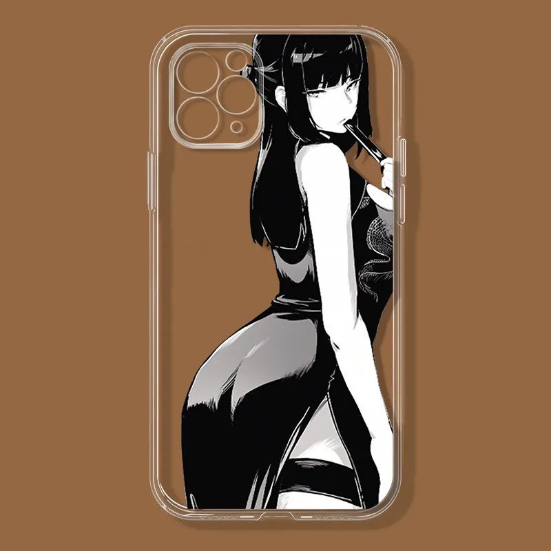 Мягкий чехол для iPhone 16 15 14 11 13 pro max 12 mini телефона с милым мультяшным аниме девочек xr