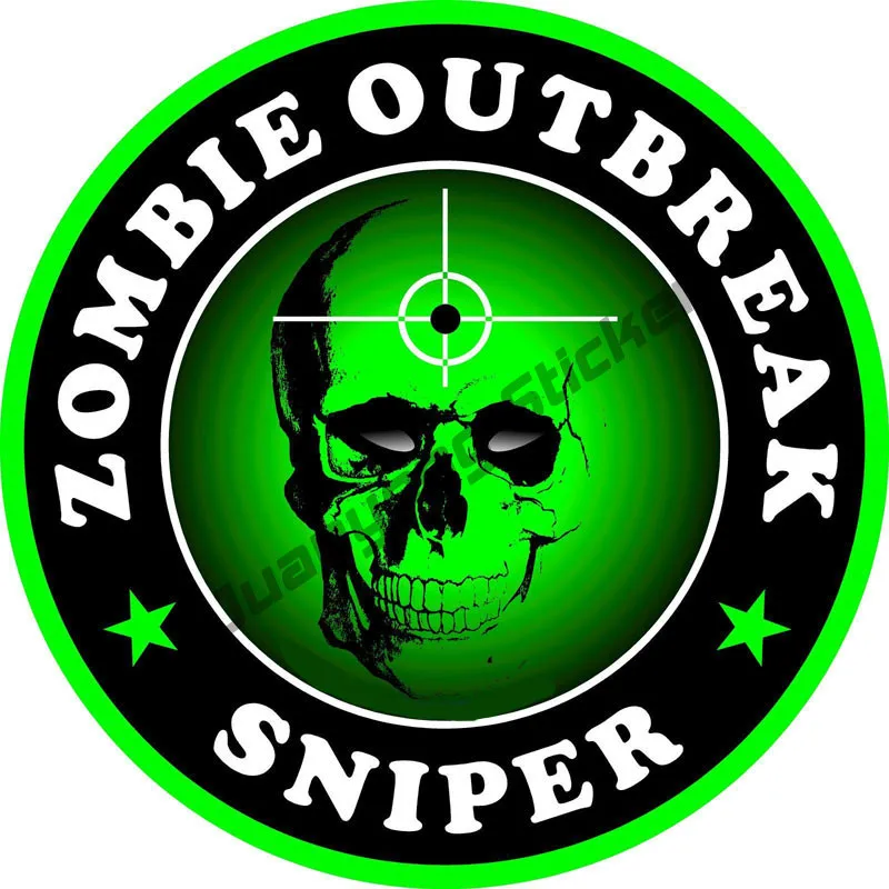 

ZOMBIE Outbreak Sniper Car Stickers for Bumper Window Laptop PC Accessories Motorcycle Cover Scratches Sticker Decor PVC X13cm