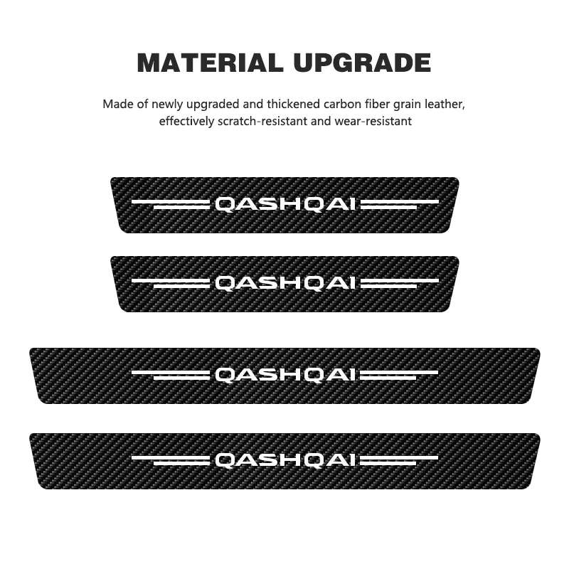

4 шт., наклейка на порог автомобиля, дверной бампер, специальные защитные накладки для Nissan Qashqai J10 J11 2021 2020 2019 2018-2011 2007