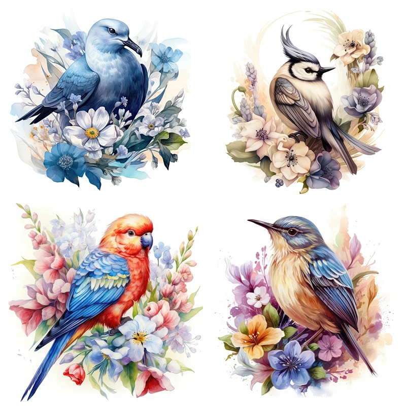 

C70# Various watercolor bird wall stickers children's room background home decoration mural living room wallpaper funny decals