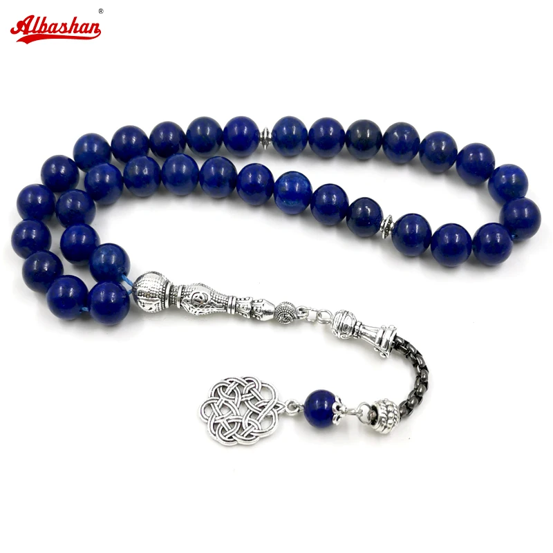 

Tasbih men gemstone Lapis lazuli islamic Rosary Muslim Paryer beads arabic misbaha bracelets Eid gift ramadan accessories