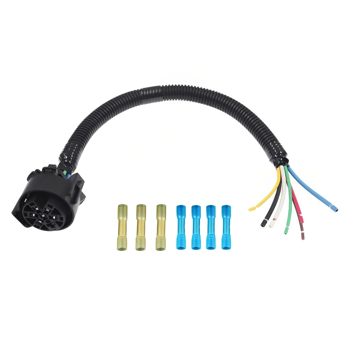 

7 Way 12V Trailer Wiring Harness for Commercial Vehicle / Semi - trailer / Trailer with Heat Shrinkable Pipe Restraining Strap
