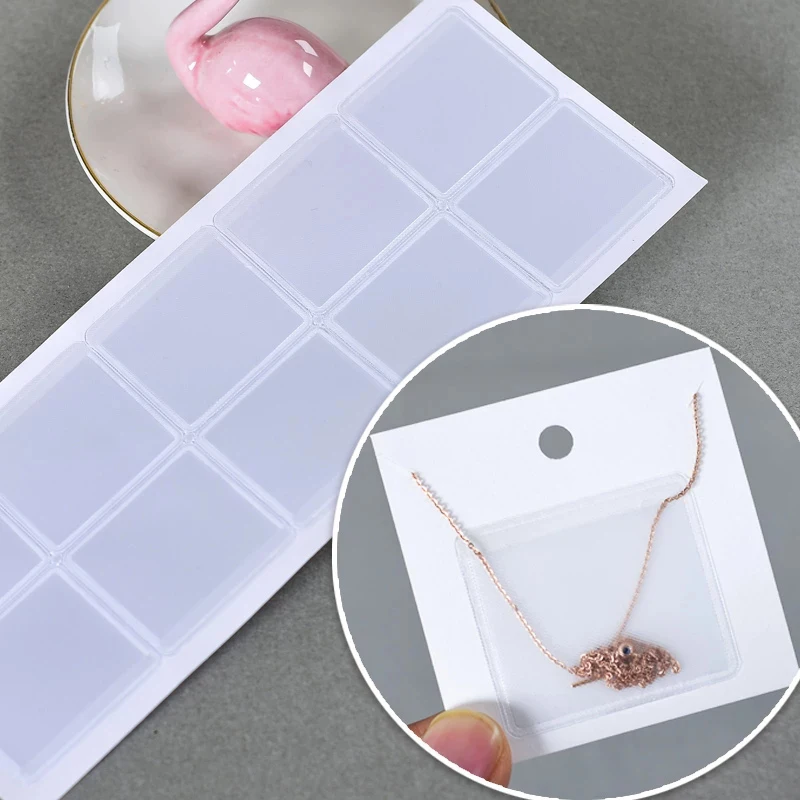 

100pcs Fashion Transparent Clear Packaging Plastic Bag Self-stick For Necklace Card DIY Jewelry Accessories