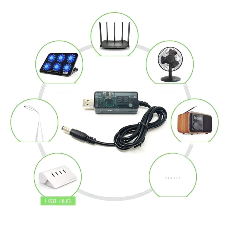 Фото Кабель питания с USB на 5 в постоянного тока, 12 В, 9 В, адаптер с USB на разъем постоянного тока, провод Usb, ускоритель питания для маршрутизатора 2,1x5,5 мм, 8 адаптеров постоянного тока 87HC №5