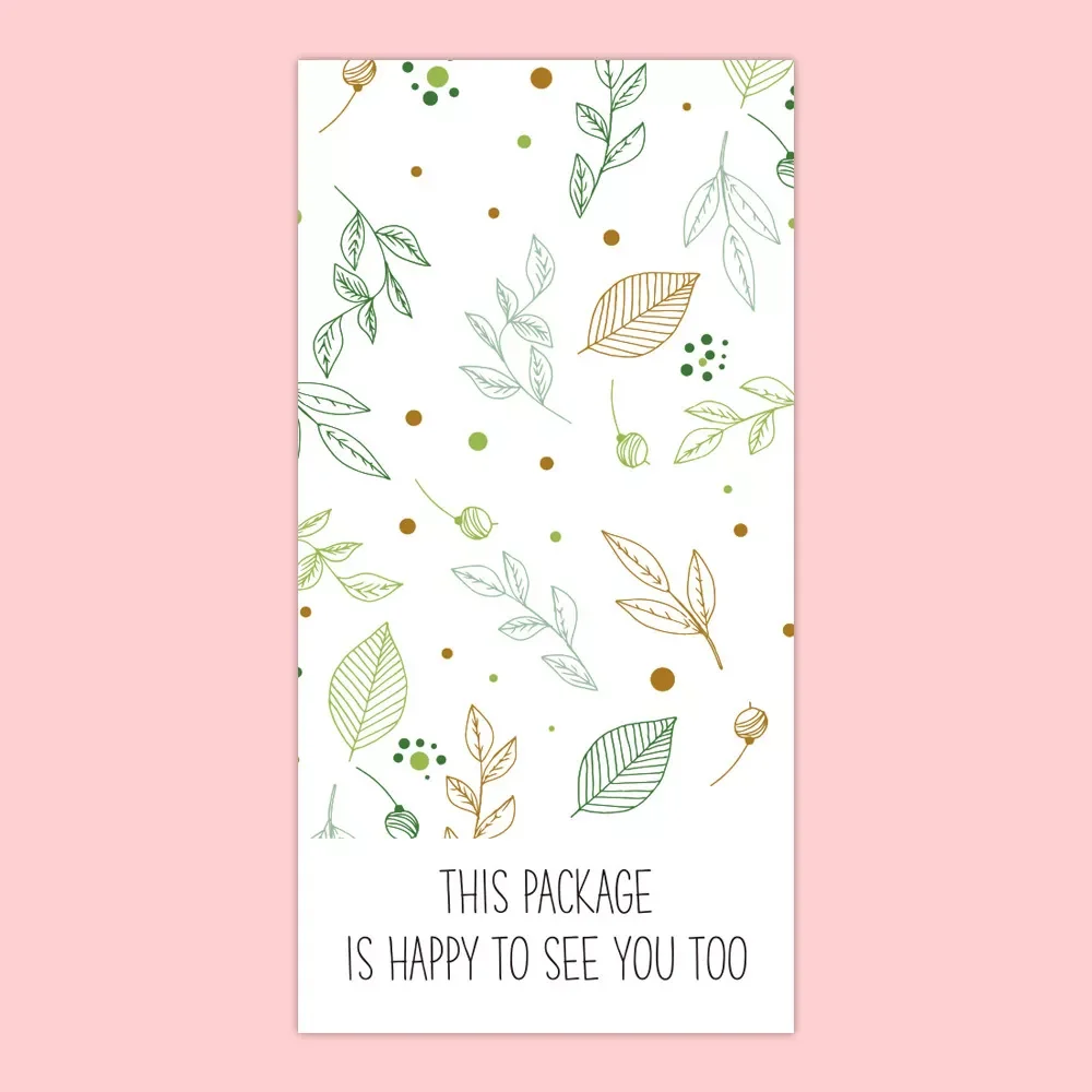 

Pcs "This Package Is Happy To See You Too" Stickers Seal Labels flower rectangle sticker wedding party gift decoration