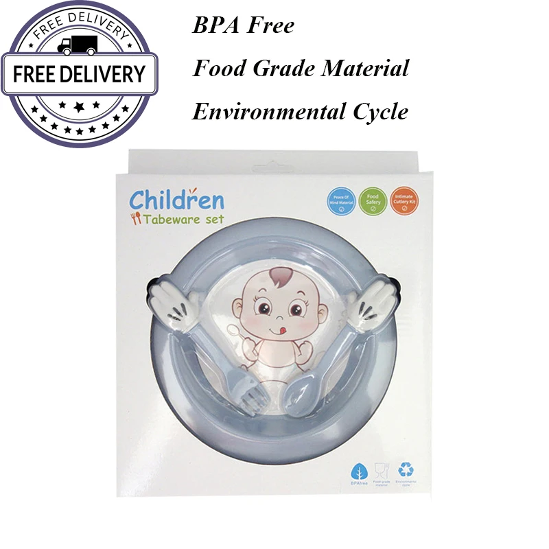 

New Fractal Bear Kids Plate Set Easily Attract Kids' Attention Increase Eat Interesting Designed For Children 1 Set Tableware
