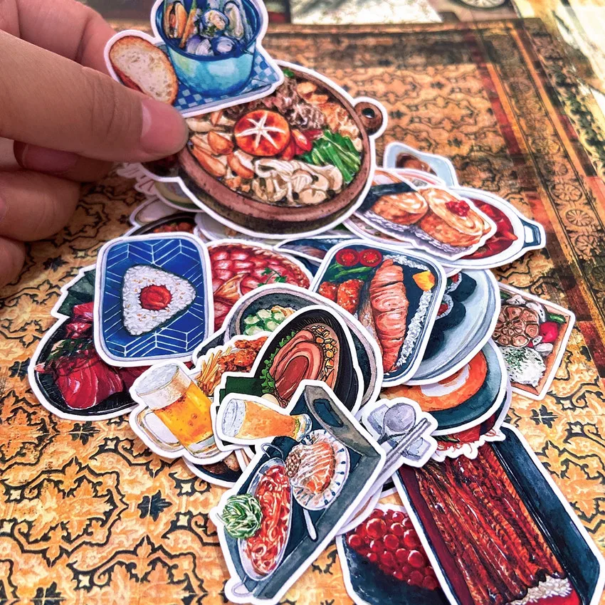 

35Pcs/Pack Vintage Japanese Korean Food Sticker DIY Craft Scrapbooking Album Journal Planner Decorative Stickers