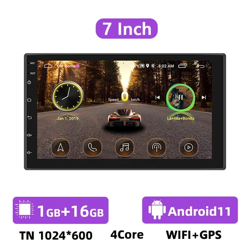 Автомагнитола Podofo, мультимедийный видеоплеер на Android, с 7 "экраном 9" 10 ", GPS, для Volkswagen, Nissan, Kia, Toyota, типоразмер 2DIN
