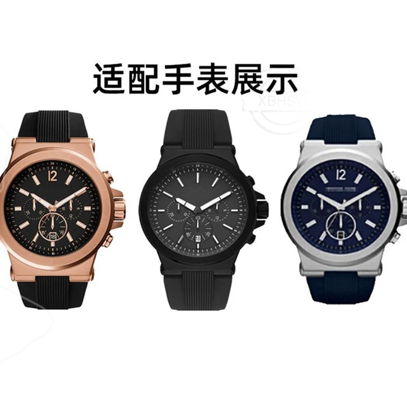 Ремешок из силиконовой резины для мужчин Michael Kors Dylan Mk8184 MK8152 MK9020 MK9026, водонепроницаемый браслет 13 мм, аксессуары для часов (art.: 3920d28da74f4) - 3920d28da74f4