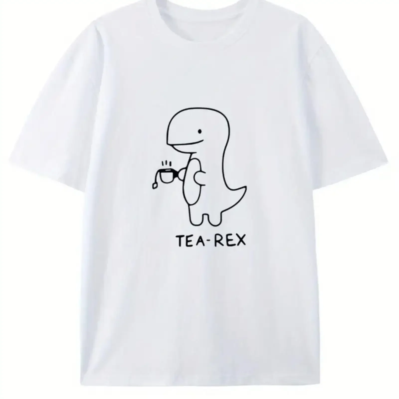 Фото Файл для плоттерной печати Tea Rex Dino SVG: винтажная, слегка рваная, эластичная, повседневная, удобная, мягкая, стильная одежда для графических дизайнеров, унисекс. №1