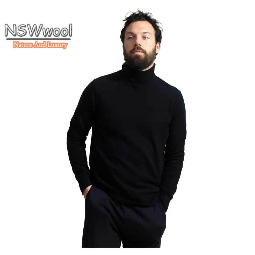 

Мужская Классическая водолазка из 100% чистого кашемира, вязаный пуловер с длинным рукавом, винтажный дизайнерский Свитер оверсайз, мягкие д...