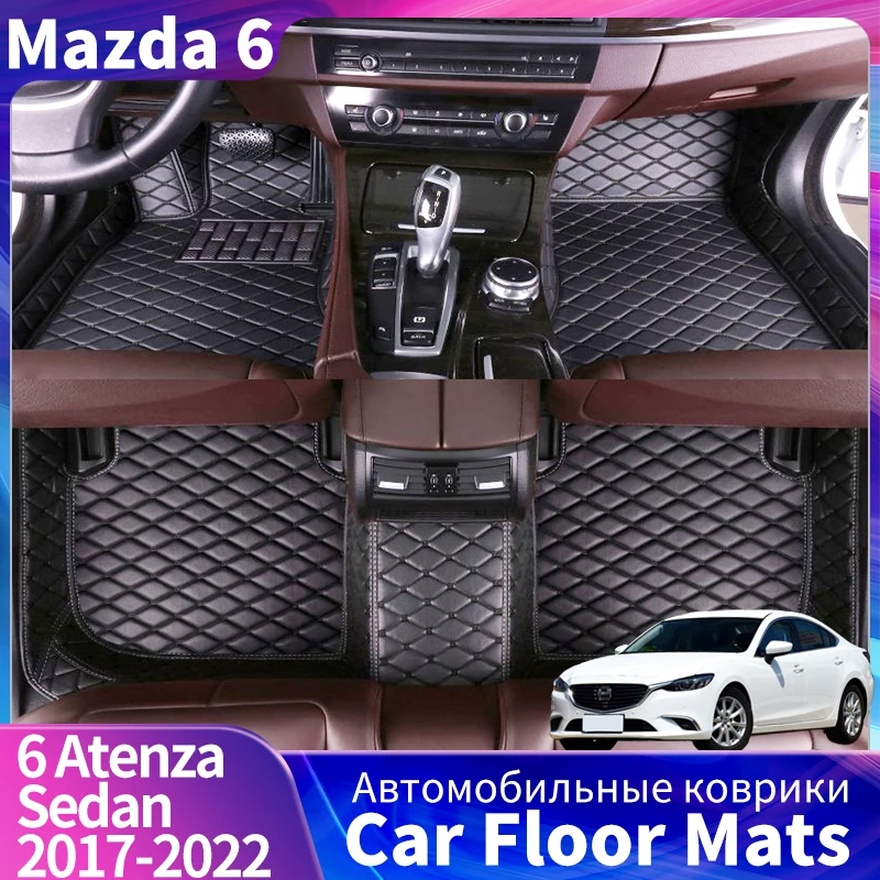 

PU Car Floor Mats For Mazda 6 Atenza Sedan 2017 To 2022 Автомобильные ковры Automotive Styling Full Coverage Waterproof
