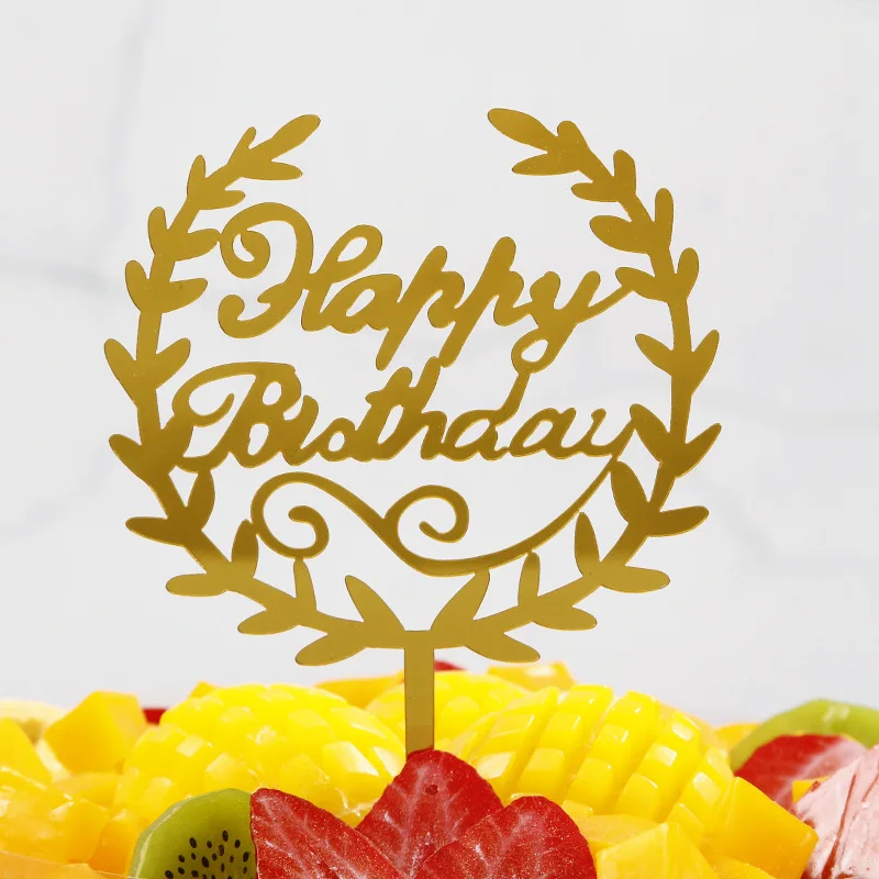 10 шт. зеркальные золотые акриловые топперы для торта |