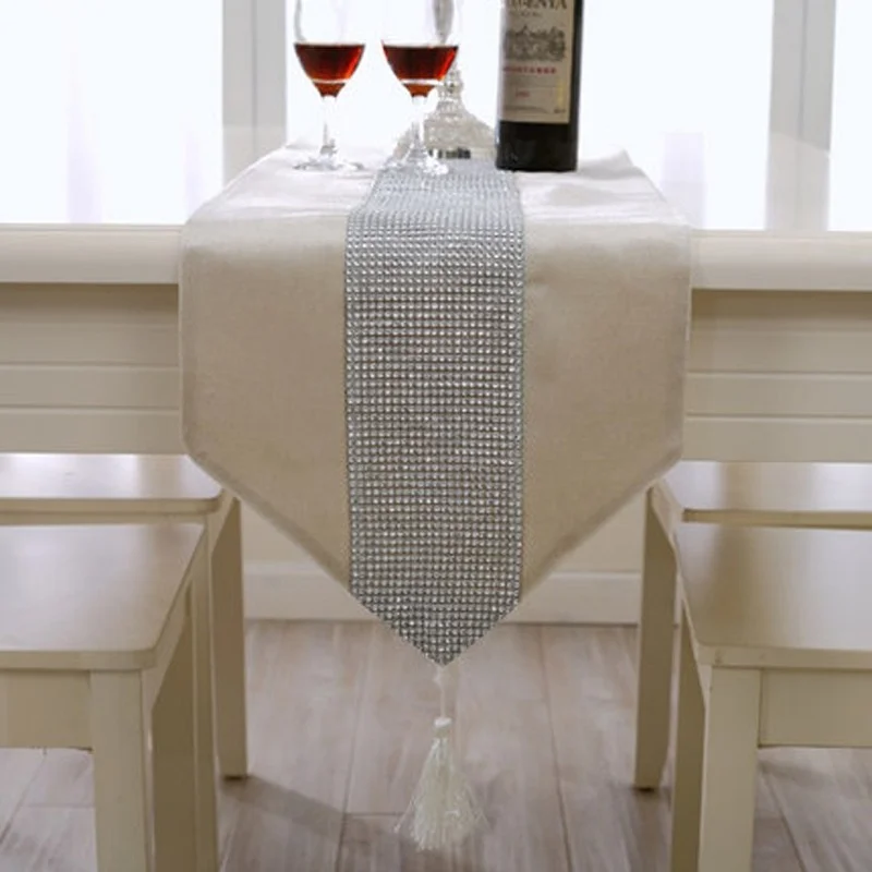 Tablecloth Runner Mat Flannel with Diamonds Dining Coffee Table Cover Decor Room Aesthetic Christmas Decorations 2022 | Дом и сад