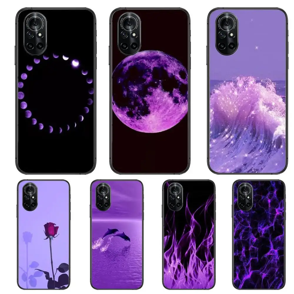 

Purple flames and starry sky Clear Phone Case For Huawei Honor 20 10 9 8A 7 5T X Pro Lite 5G Black Etui Coque Hoesjes Comic Fa