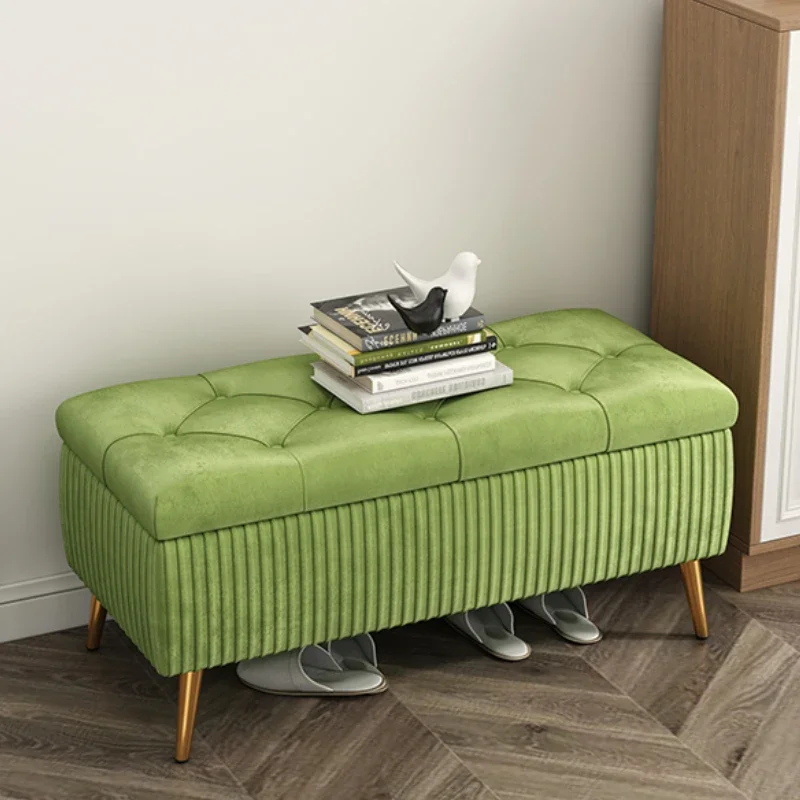 Оттоманская скамейка для хранения 42-дюймовая складная полиэстеровый табурет ног