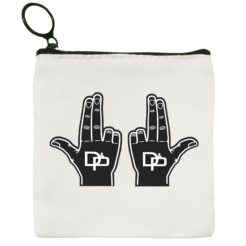 JuL C'est Pas Des Canvas Coin Purse Canvas Bag Small Square Bag Key Bag Storage Bag Card Bag Cartoon Coin Bag