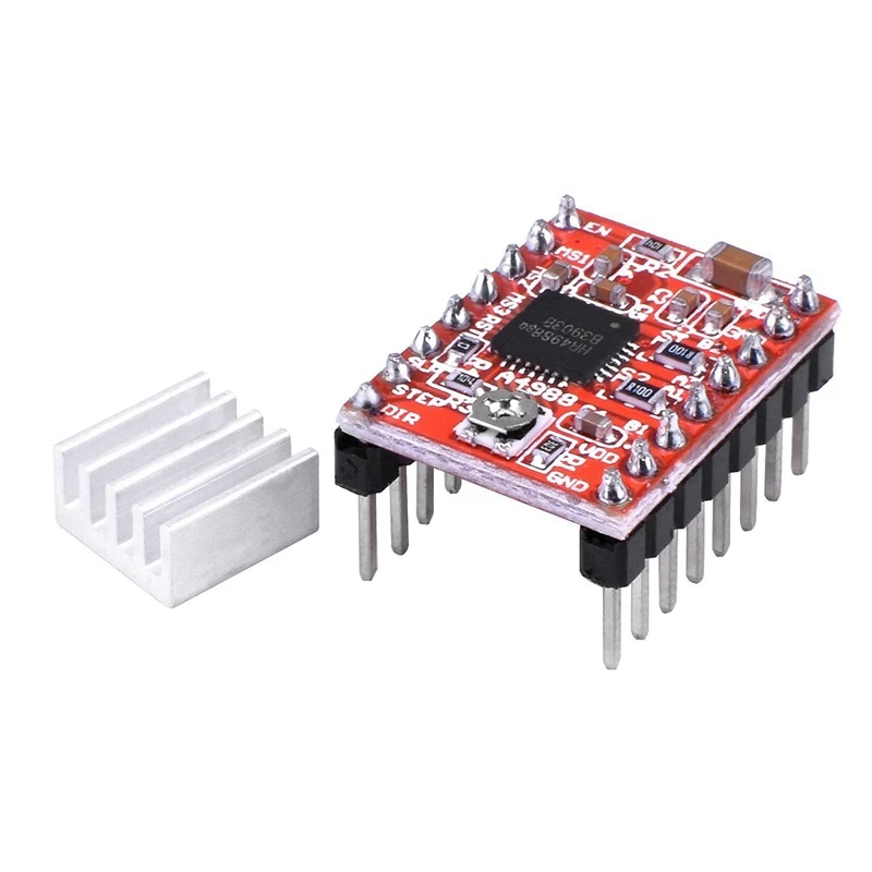 

10 шт., модуль драйвера шагового двигателя A4988 Stepstick с радиатором для 3D-принтера