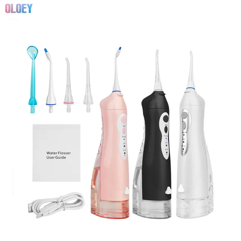 Portable Oral Irrigator with Travel Bag Water Flosser USB Rechargeable 5 Nozzle Water Sprayer 200ml Water Tank Waterproof  Xiomi