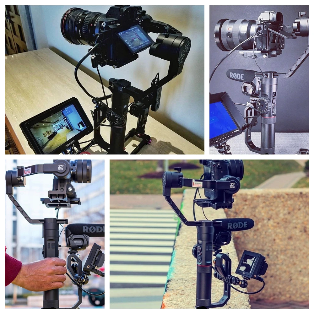 SC Handle Grip L Type Bracket for Mounting Monitor Microphone Stand for DJI Ronin S 2 RS2 SC ZHIYUN Crane 2 M Plus/MOZA 2/Gimbal images - 6