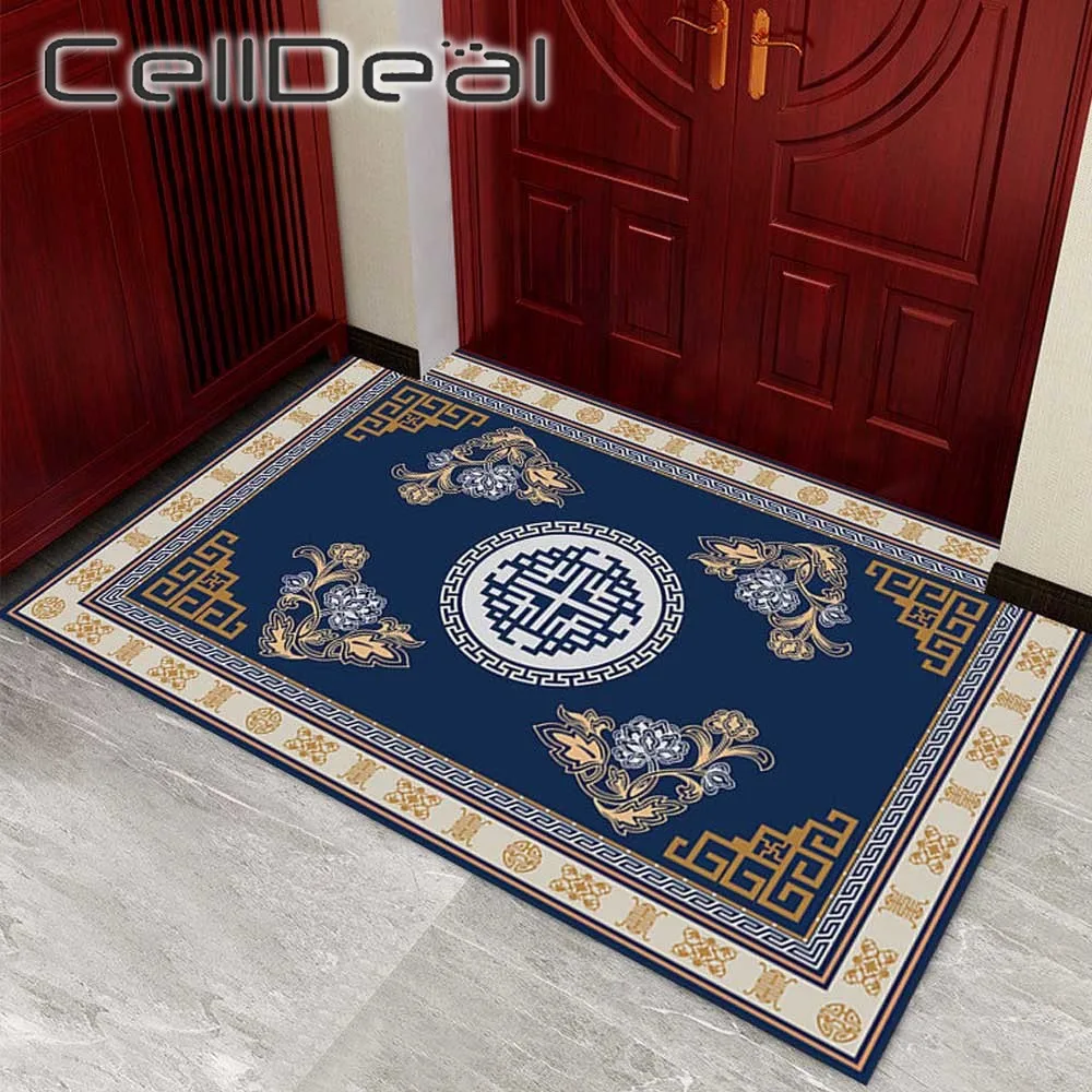 

Entrance Door Mat Rectangular Floor Mats Chinese Style Entry Carpet Non Slip Shower Room Kitchen Bathroom Accessories Home Décor