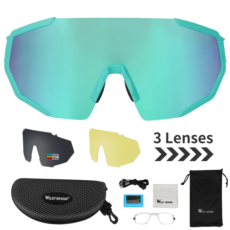 

WEST BIKING 2022 NEW Windproof Outdoor Sports Bicycle Windproof Sunglasses Equipment Adjustable Nose Wing Anti-ultraviolet