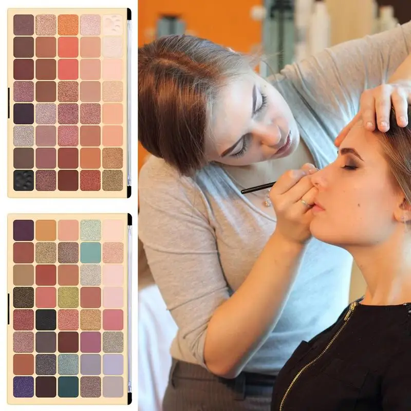 

40 цветов, палитра теней для век, стойкая пудра для макияжа глаз, пигмент, блестящая матовая пудра, профессиональные компактные тени для век, ...