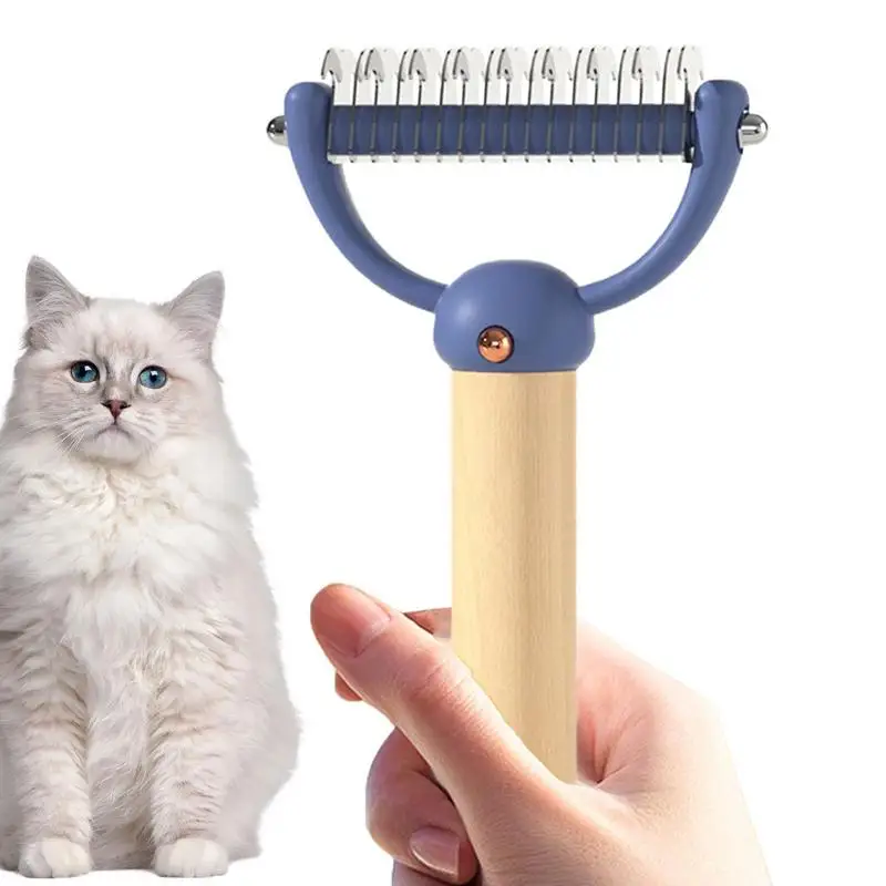 

Undercoat Rake Brush Dematting Cat Combs For Grooming Long Haired Cats Double-Sided Undercoat Rake Pet Dematting Undercoat Rake