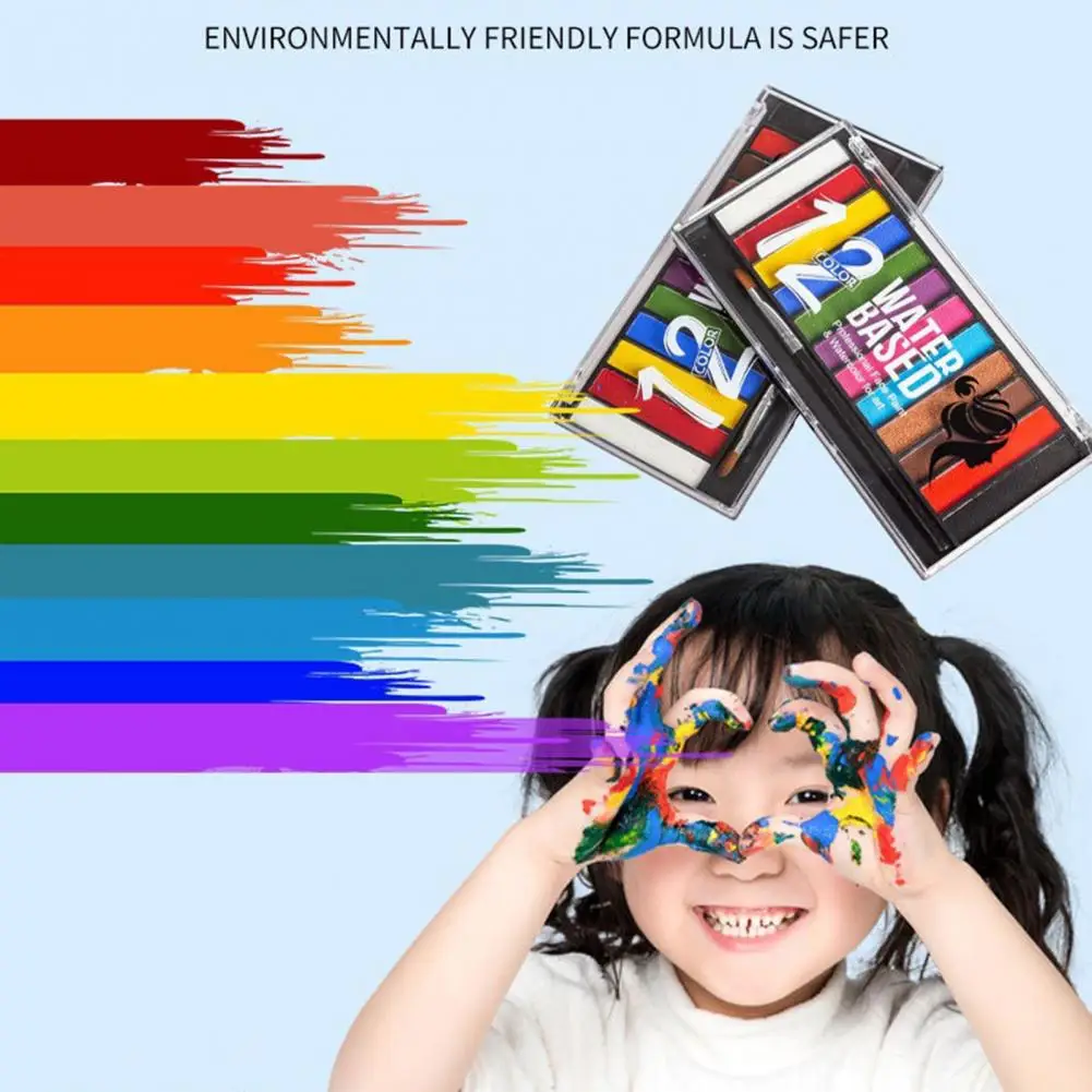 

Useful Compact Fluorescence Drama Show Role Play Face Body Makeup Palette for Daily Life Body Painting Painted Pigments