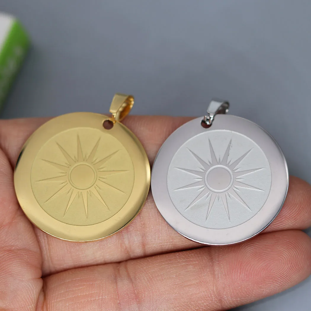 

2 шт. Подвески Sunburst из нержавеющей стали, подвески с символами солнечного света для изготовления ювелирных изделий, на удачу, ожерелье, брасл...