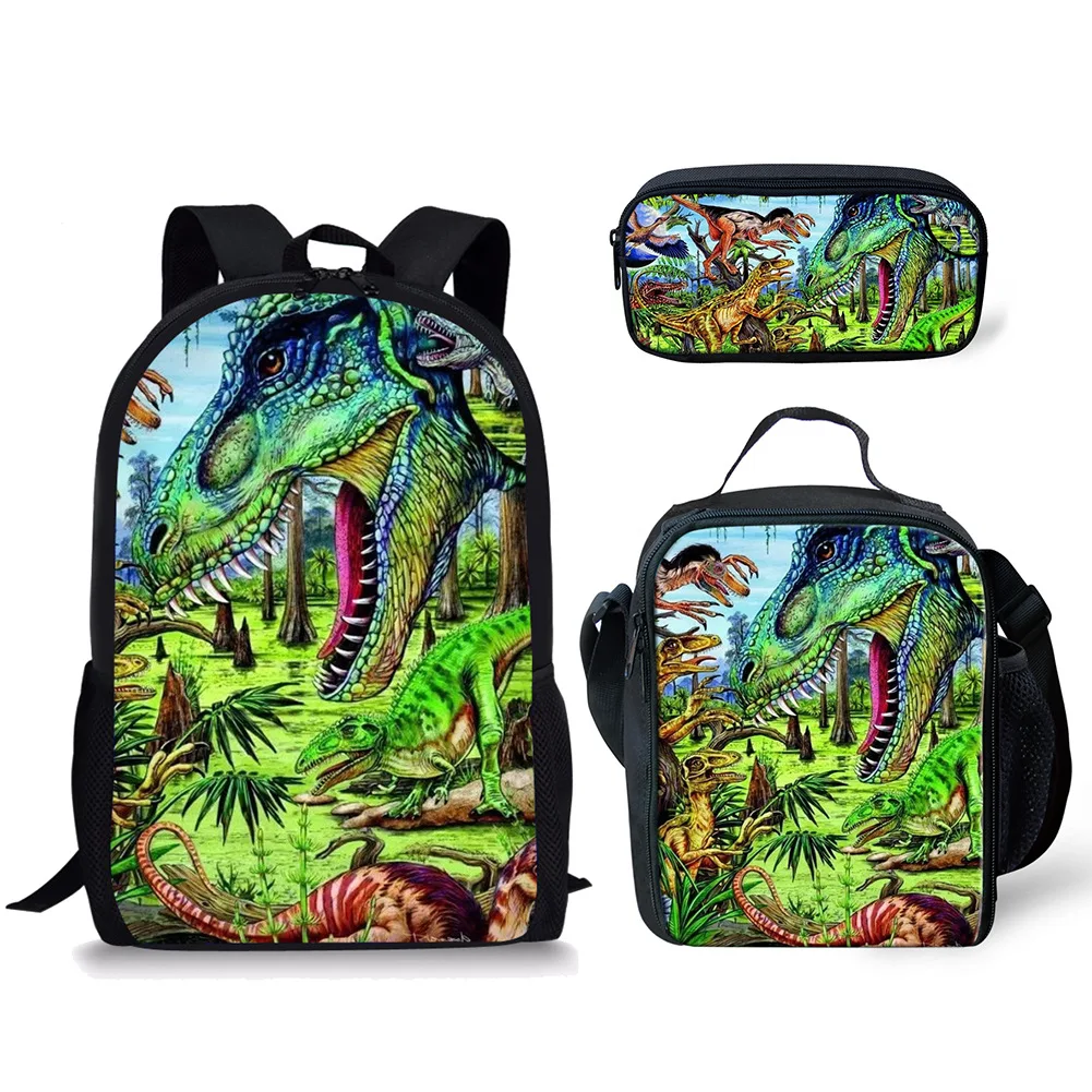 

Trendy Fashion Classic Herbivorous Dinosaur 3D Print 3pcs/Set pupil School Bags Laptop Daypack Backpack Lunch bag Pencil Case