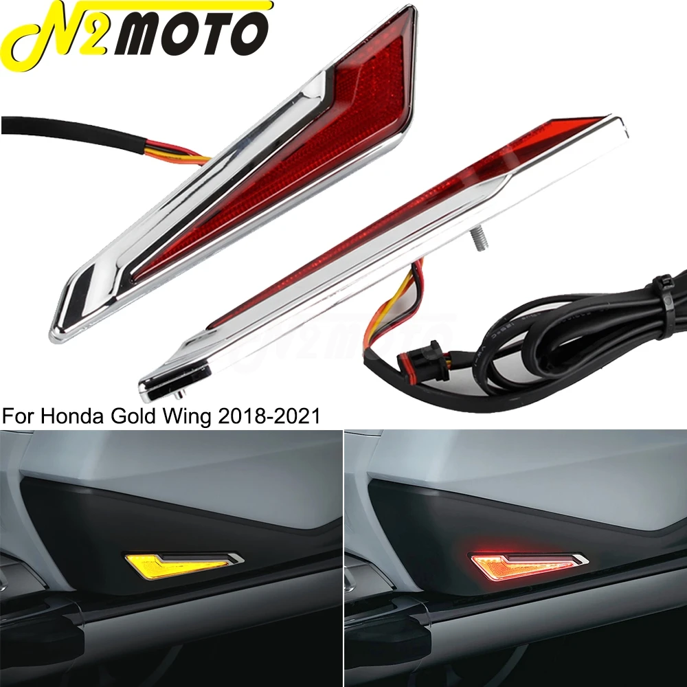 

Для Honda Goldwing 1800 GL1800 F6B Tour DCT 2018-2021 мотоциклетный боковой сиденье светодиодный сигнал поворота тормоз ходовой декоративный свет
