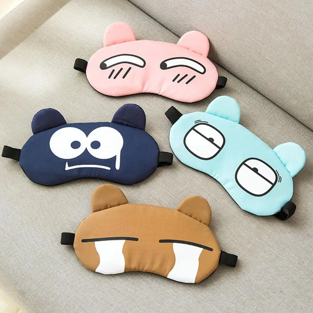 

Cute Eye Mask Soft Funny Cartoon Expression Sleeping Mask Cover Travel Relax Eye Band Eyepatch Aid Kids Protective Blindfold